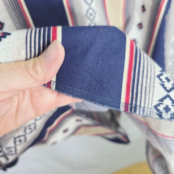 Vintage Wrangler Western Pearl Snap Striped Southwest Men's Rodeo Shirt XL 90S - Picture 16 of 16